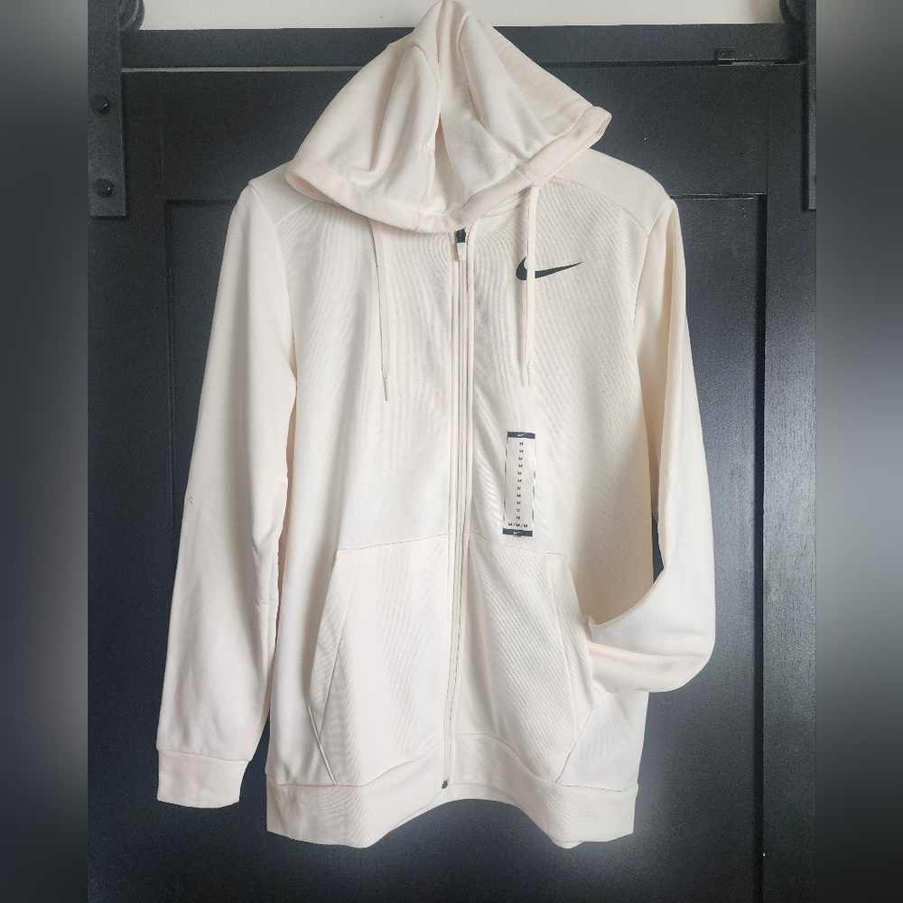 Nike Dri-Fit Mens Full Zip Training Sweatshirt Size Med In Ivory - Picture 3 of 10